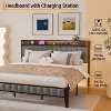 King Bed Frame with Headboard, Charging Station, LED Lights, Underbed Storage, Metal Slat Support – No Box Spring Needed for Apartments & Dorms - 4 of 4