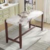 PAGED 59.8" Dining Table Rectangle Kitchen Table with Rubberwood Legs, Modern Living Room Table for 4/6 Person - 2 of 4