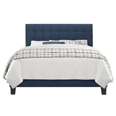 Twin Delaney Velvet Upholstered Bed Blue - Hillsdale Furniture