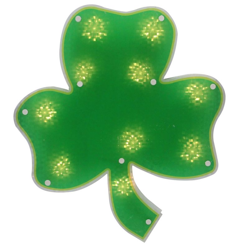 Northlight Lighted Shamrock St. Patrick's Day Window Silhouette - 14" - Clear Lights, 3 of 6