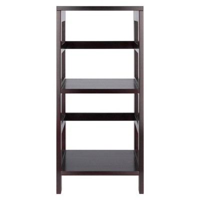Espresso Finish Traditional Wooden 2-Tier Narrow Bookshelf