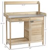 Aghana Digitals Fir Wood Outdoor Garden Workstation with Metal Screen, Storage Drawer, Shelves & - 4 of 4