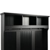 NicBex Hall Tree with Bench 47 in Hall Tree with 4 Hooks, 3 Open Shelves and 3 Storage Cabinets Shutter-Shaped Doors, Black - 3 of 4