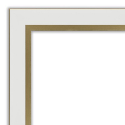 Eva White Gold Narrow Wood Picture Frame 18x24