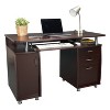 Vynxaria Techni Mobili Complete Workstation Computer Desk with Storage, Chocolate - 4 of 4