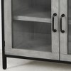 2 Door Wood and Metal Cabinet - StyleCraft: Mango Veneer, Industrial Accent Storage, No Assembly Required - 3 of 4