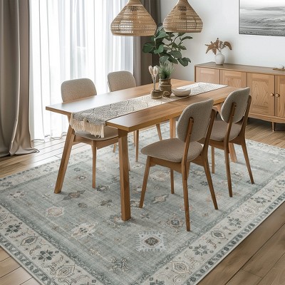 Abynow Vintage Floral Farmhouse Indoor Washable Area Rug