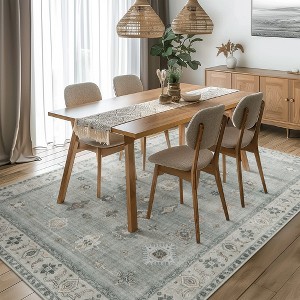 ABYNOW Area Rug Vintage Washable – Non-Slip, Low-Pile Chenille Rug for Living Room, Bedroom & Dining Room - 1 of 4