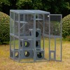 Catio Outdoor Cat Enclosure, 68.9"H Wooden Cat Playen Catio with 2 Jumping Platforms & 7 Napping Houses, Feral Animal Shelter for Multiple Cat - 2 of 4