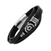 Steeltime Men's black layered braided leather bracelet with Star of David and black rubber accents - 2 of 4