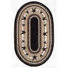 Earth Rugs Primitive Stars Black Oval Patch Rug 3'x5' – Braided Jute Americana Accent Rug with Rustic Star Design in Neutral Tones - 2 of 3