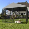 Lucky Dog STAY Series Black Powder Coat Steel Frame Villa Dog Kennel with Waterproof Canopy Roof and Single Gate Door - 4 of 4