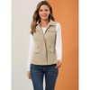 Allegra K Women's Zip-Up Sleeveless Turn Down Collar Cargo Utility Vest with Pockets - 2 of 4