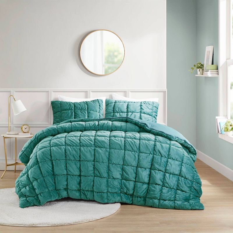 Intelligent Design Velvet Dream Puff Ultra Soft Weave Comforter Set, 3 of 12