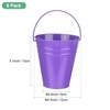 Unique Bargains Galvanized Purple Decorative Rustic Metal Bucket 4.7 x 5.1 Inch 6 Pcs - 2 of 4