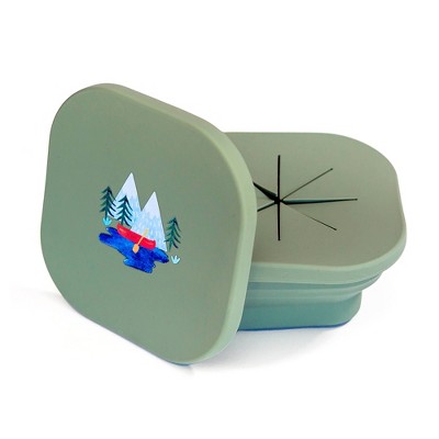 Image of Austin Baby Collection Silicone Collapsible Snack Bowl - Camper Sage Green