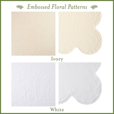 White Cotton Euro Sham with Scalloped Edges