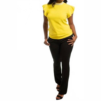 Women's Trim detailed neck suede top - voy