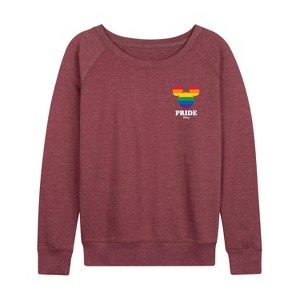 Women's Disney Pride Gay Pride Lightweight French Terry Slouchy - Heather Maroon - 2X - 1 of 4