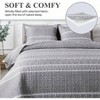 Grey Queen Quilt Set, 3 Pieces, Bohemian Lightweight Microfiber Bedding - 3 of 4
