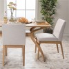 SKRAN Dining Chair Set of 2 ,Armless Chair With Wood Legs ＆ Fabric Soft Cushion Backing for Dining Room, Kitchen, Home - Light Beige - 2 of 4
