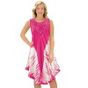 Collections Etc Woven Tie Dye Dress with Embroidery Scooped Neckline, Lightweight Beach Coverup - 2 of 3