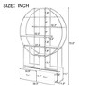 NicBex Bookcases for Living Room 74.8" H 5 Tiers Office Bookshelf Display Shelf Bookcase with Round Top, X Bar Gold Frame - 3 of 4