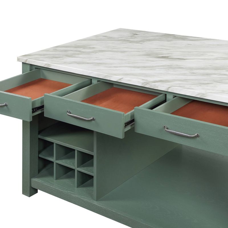 Fredricke Extendable Kitchen Island with Faux Marble - HOMES: Inside + Out, 6 of 11