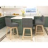 Dyonery 26.8" Height Counter Height Swivel Bar Stools Set of 2, Upholstered Counter Kitchen Barstools with Back, Solid Wood Legs, Fabric - Blue - 3 of 4
