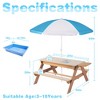 ALEXOUN 3 in 1 Convertitable Sand and Water Table with Umbrella, Picnic Table for Outdoor Backyard Patio Play - 3 of 4