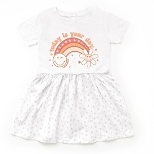 SmileyWorld Today Is Your Day Rainbow  - Toddler Graphic Dress and Infant Dress - 1 of 3