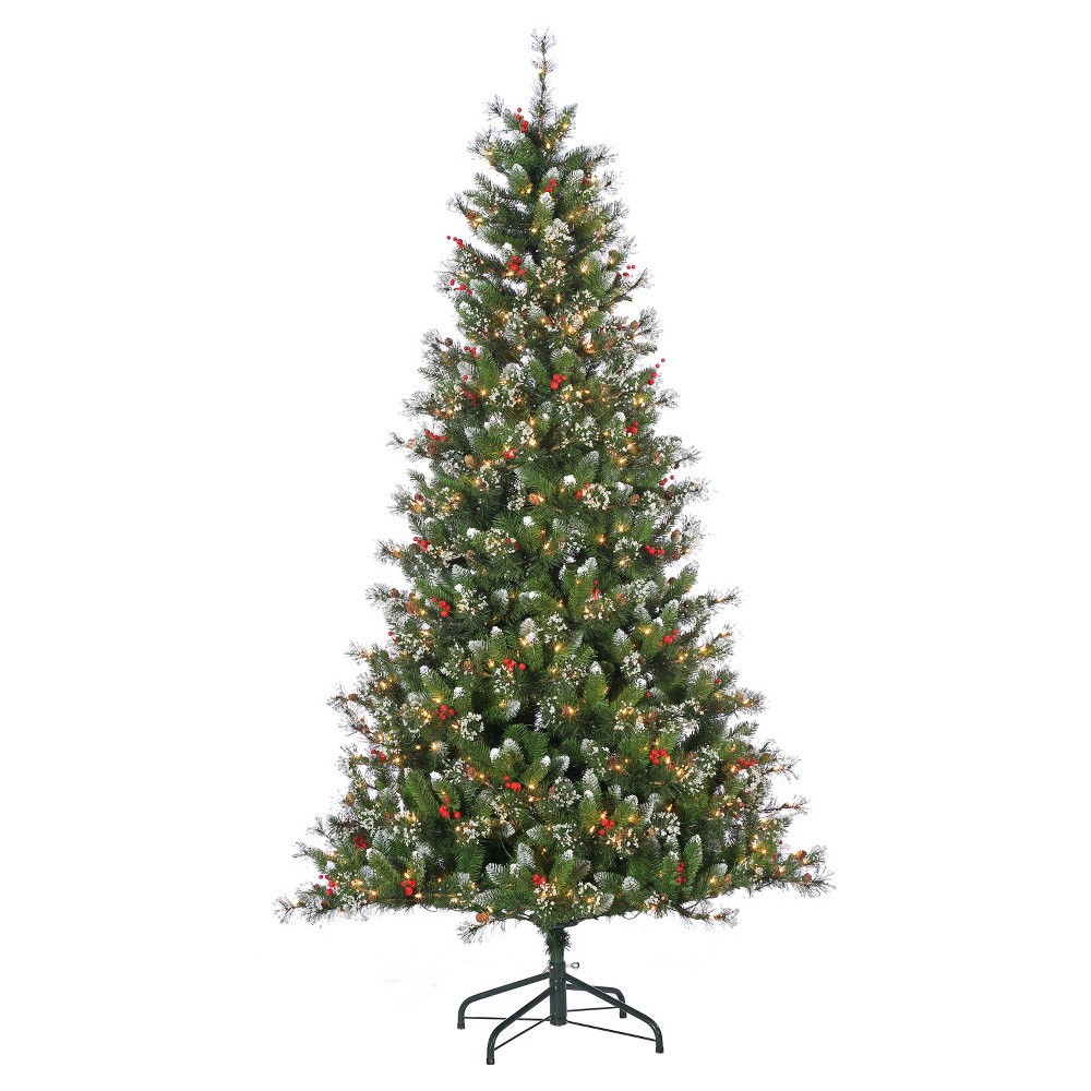 UPC 017816348981 product image for 7.5ft Pre-Lit Artificial Christmas Tree Hard/Mixed Needle Glazier Pine with Iced | upcitemdb.com