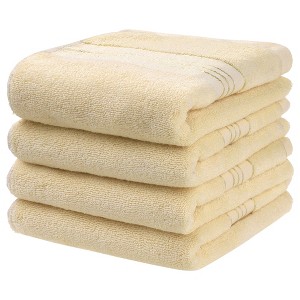 Unique Bargains Cotton Soft Lightweight Solid Hand Towels for Bathroom 14" x 30" 4 Packs - 1 of 4