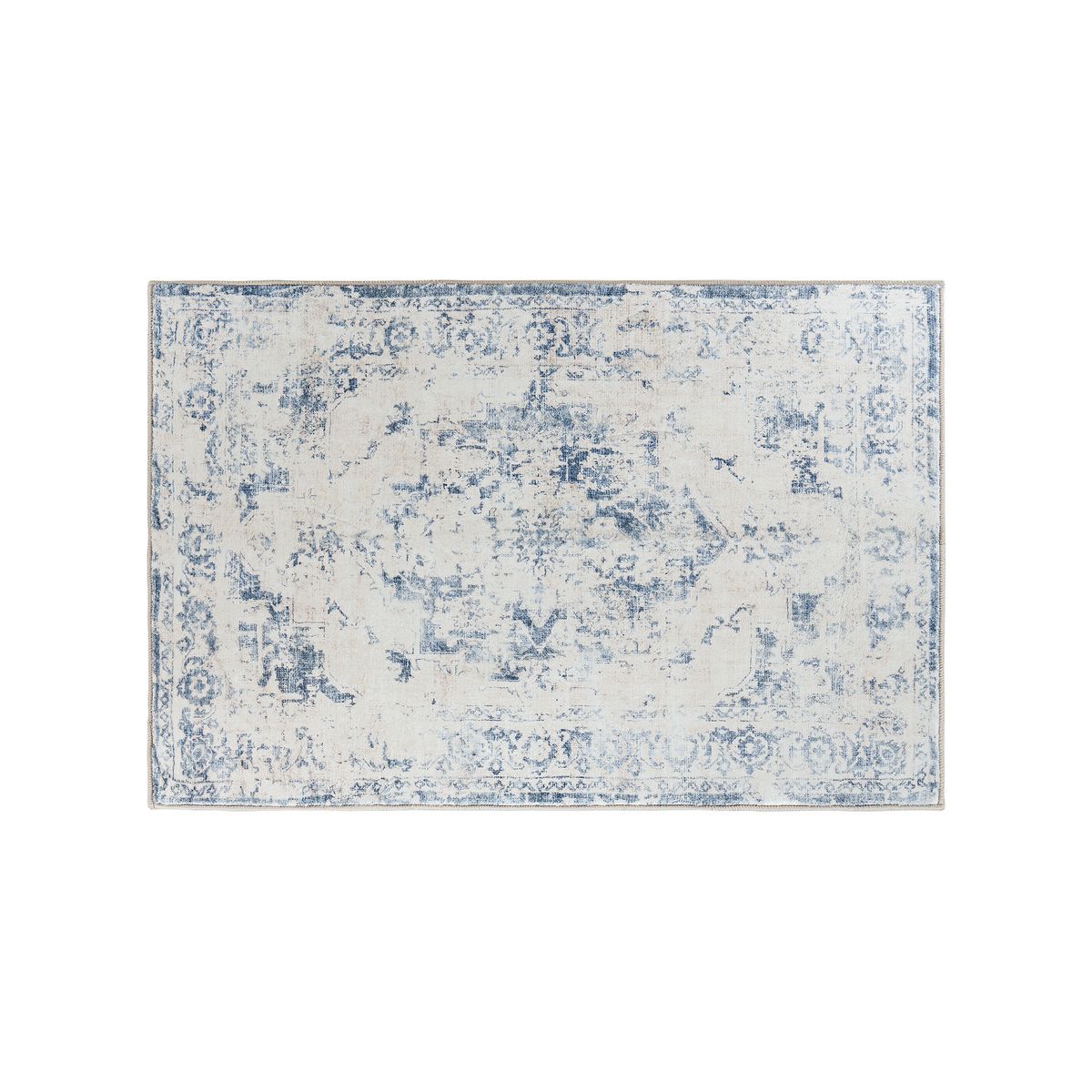 World Rug Gallery Traditional Vintage Distressed Washable Non Slip Area Rug: Stain & Fade-Resistant, Low Pile