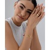 14K Gold Plated Adjustable Bracelet for Women | Twisted Bar & Paperclip Charm Chain Bracelets with Moon, Evil Eye - 4 of 4