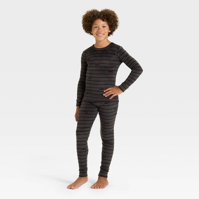 Kids' Halloween Bats Long Sleeve Snuggly Soft Pajama Set - Cat & Jack™ Gray