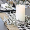 AuldHome Design 14" Lamb's Ear Candle Ring; Frosted Pearl Berry Farmhouse Christmas Decor Wreath - 2 of 4