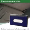Unique Bargains Universal Car Tissue Holder Sun Visor Holder Cover Car Backseat Extra Large Tissue Organization Faux Leather Black Blue - 2 of 4