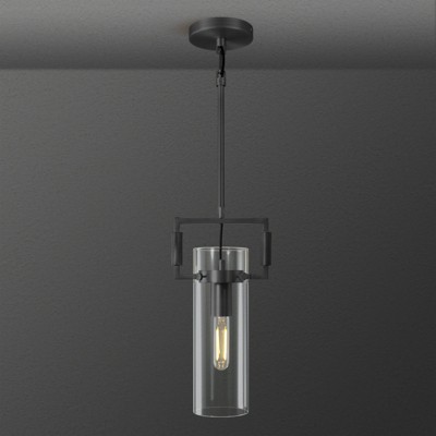 CityFurn 1-Light Cylinder Glass Pendant for Kitchen Island