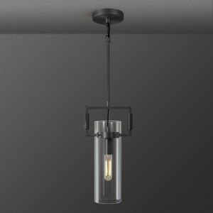 CityFurn 1-Light Cylinder Glass Pendant for Kitchen Island - 1 of 4