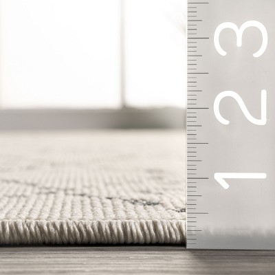 Beige Synthetic Diamond Pattern 5x8 Area Rug