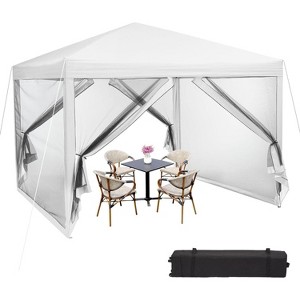 10x10ft Easy Pop-Up Canopy, Outdoor Screen Tent with Mosquito Netting, 2 Zipper Doors, and Roller Bag for Yard Camping Picnic Party Events - 1 of 4