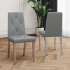 NicBex Set of 2 PU Leather Dining Chair Modern Upholstered Tufted Side Chair with Wood Legs for Kitchen,Dining Room - 4 of 4