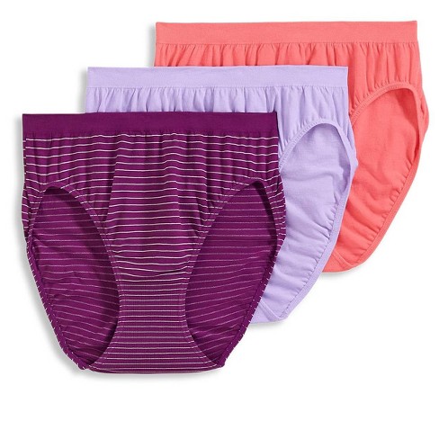 Jockey Women's Elance Bikini - 3 Pack 6 Chalky Pink/painted Purple