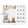 Sweet Jojo Designs Boy Girl Gender Neutral Unisex Baby Milestone Blanket Watercolor Woodland Forest Animals Multicolor - 3 of 4