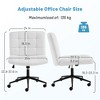 PDTEND Armless Office Chair with Wheels, Adjustable Height, Lumbar Support and 360° Swivel for Home or Study Room - 3 of 4