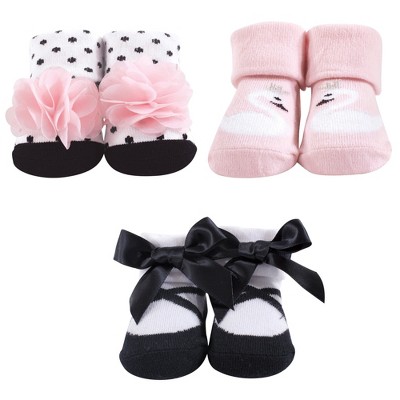 Hudson Baby Infant Girl Socks Boxed Giftset, Swan, One Size