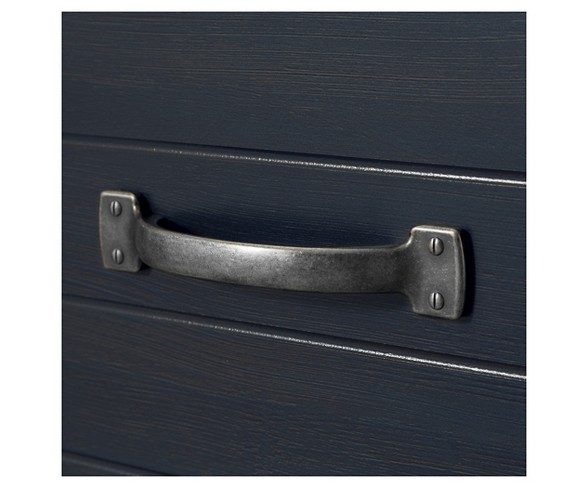 Ulysses Twin Bookcase Headboard with Sliding Doors - 39''- Blueberry - South Shore