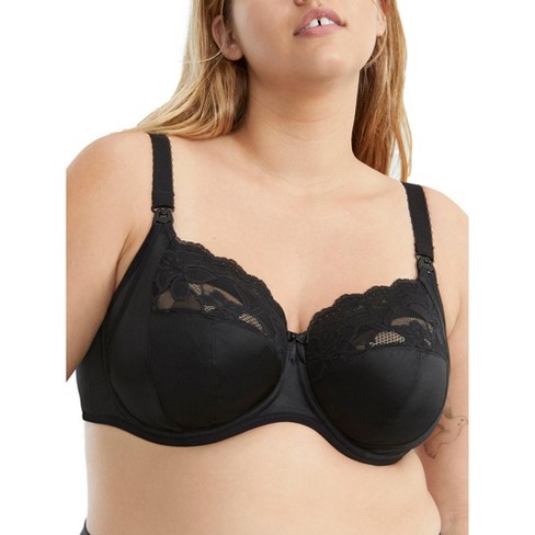 Elomi Women's Plus Size Molly Stretch Lace Underwire Nursing Bra, Black,  36HH : : Clothing, Shoes & Accessories