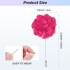 Unique Bargains Wedding Camellia Flower Groom Boutonnieres Lapel Pins for Men 1 Pc - 3 of 4